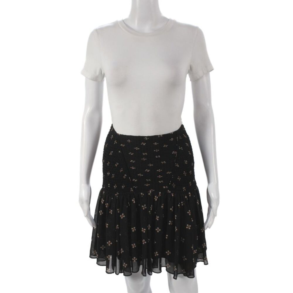 Maje Womens Black Geometric Mini Skirt Size 1